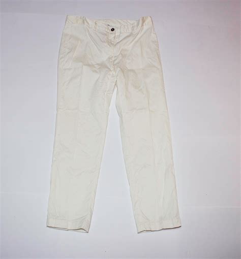 pantaloni bianchi prada|Pantaloni Prada in Cotone Bianco taglia 46 IT .